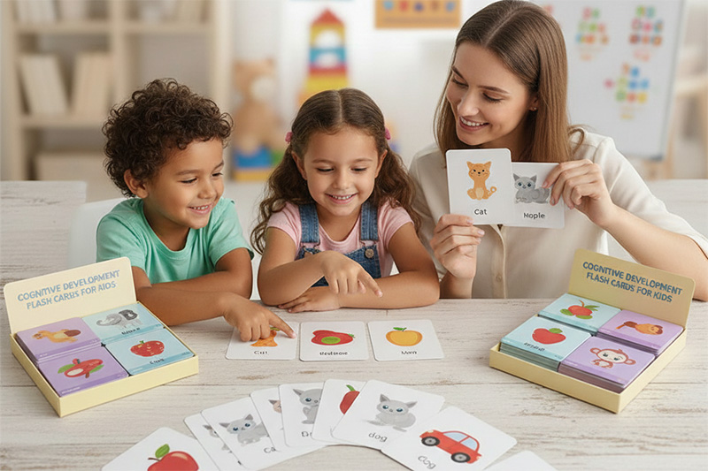Desenvolvimento cognitivo cartões flash para crianças vocabulário