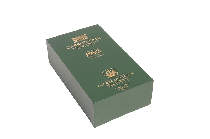 Top angled view of a premium custom wood wine box showing high-quality matte green finish.