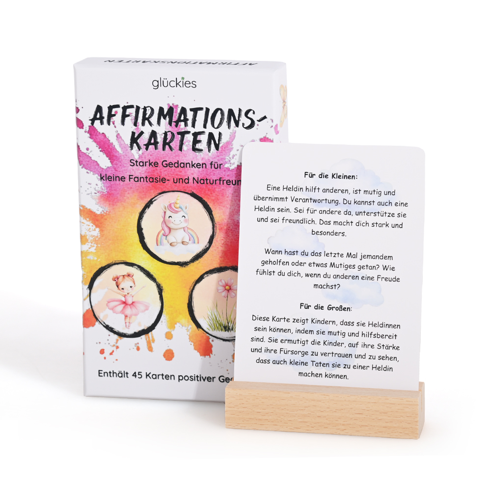 High-quality custom printed card deck for kids with wooden stand