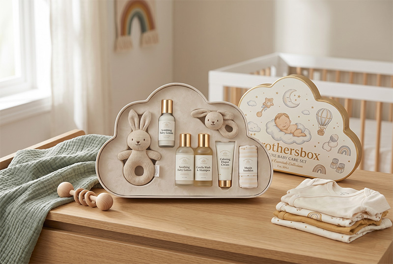 Gift Set Delux Custom Baby Skincare Boxes | Brothersbox