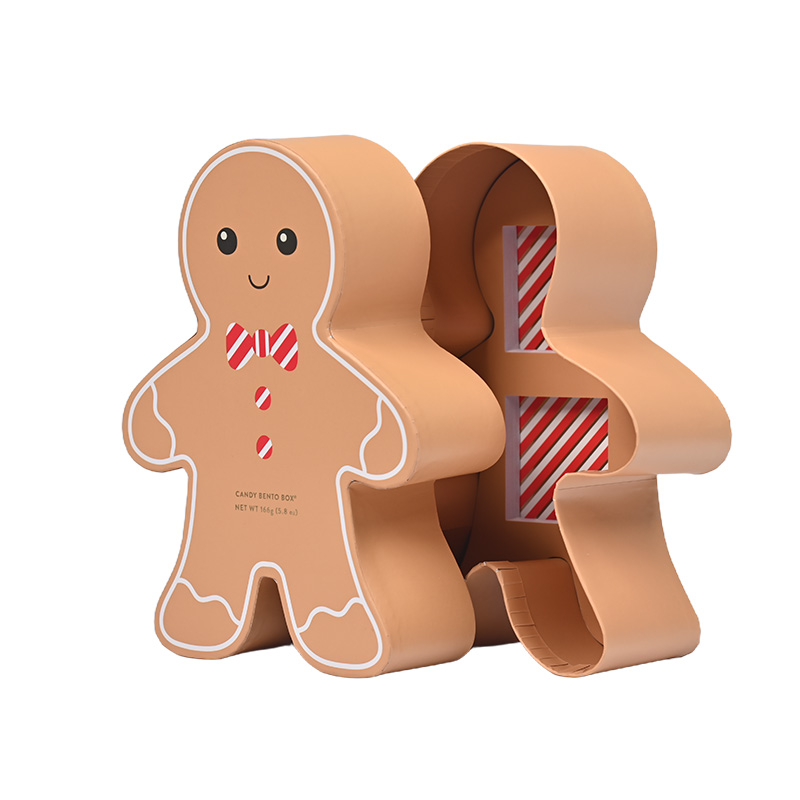 Offene Lebkuchen-Mann-förmige Schachtel mit benutzer definierten EVA-Schaumstoff einsätzen für sichere Keks verpackungen.