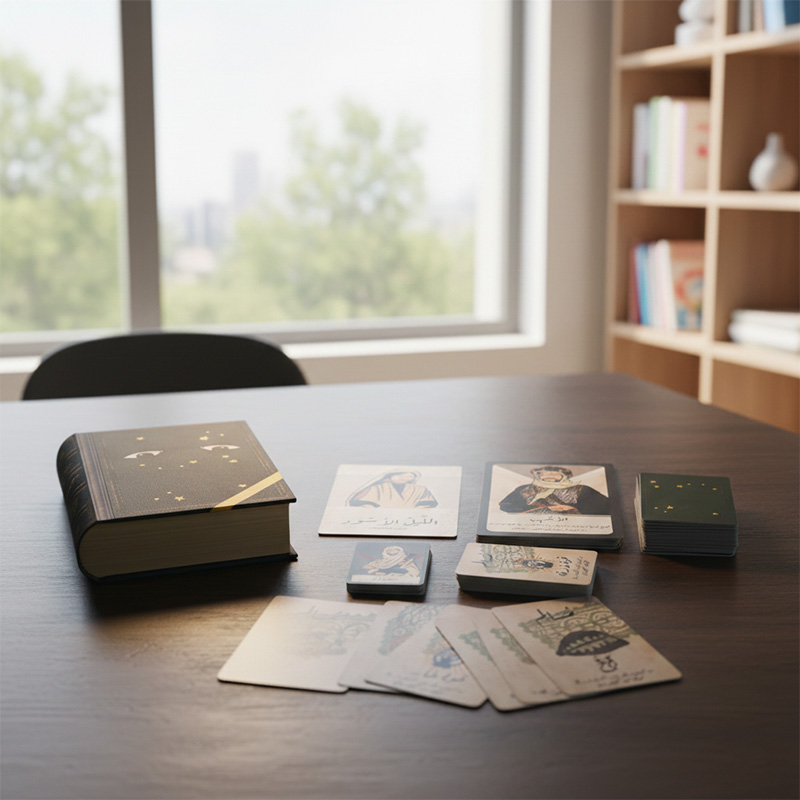 Custom Social Deduction Kartenspiel mit Vintage-Buch-förmige Magnet box.