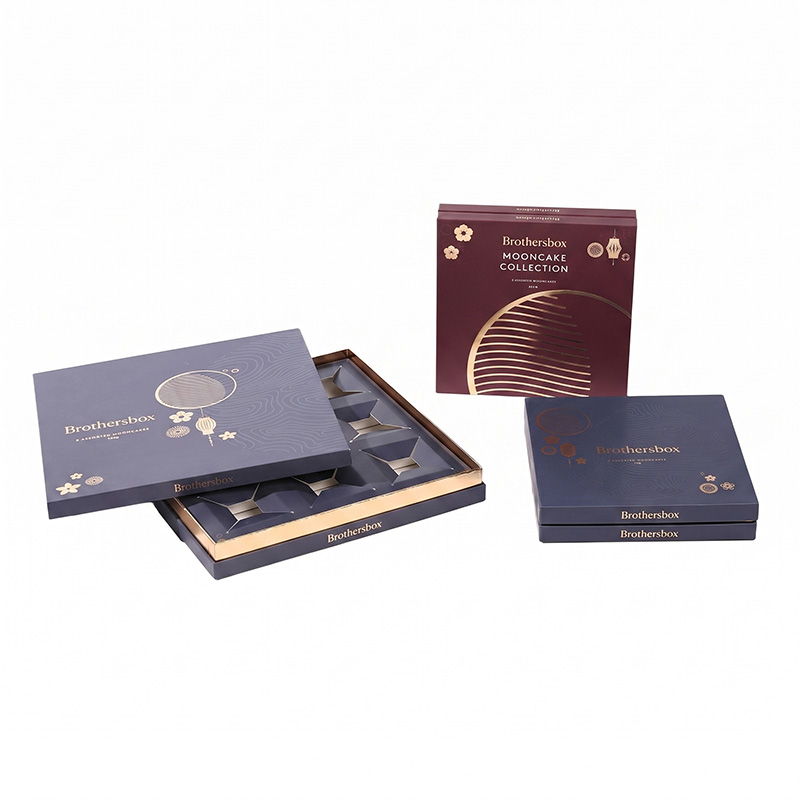 Kollektion edler Mondkuchen-Verpackungen mit gestanzten Trennwänden aus Karton von Brothersbox