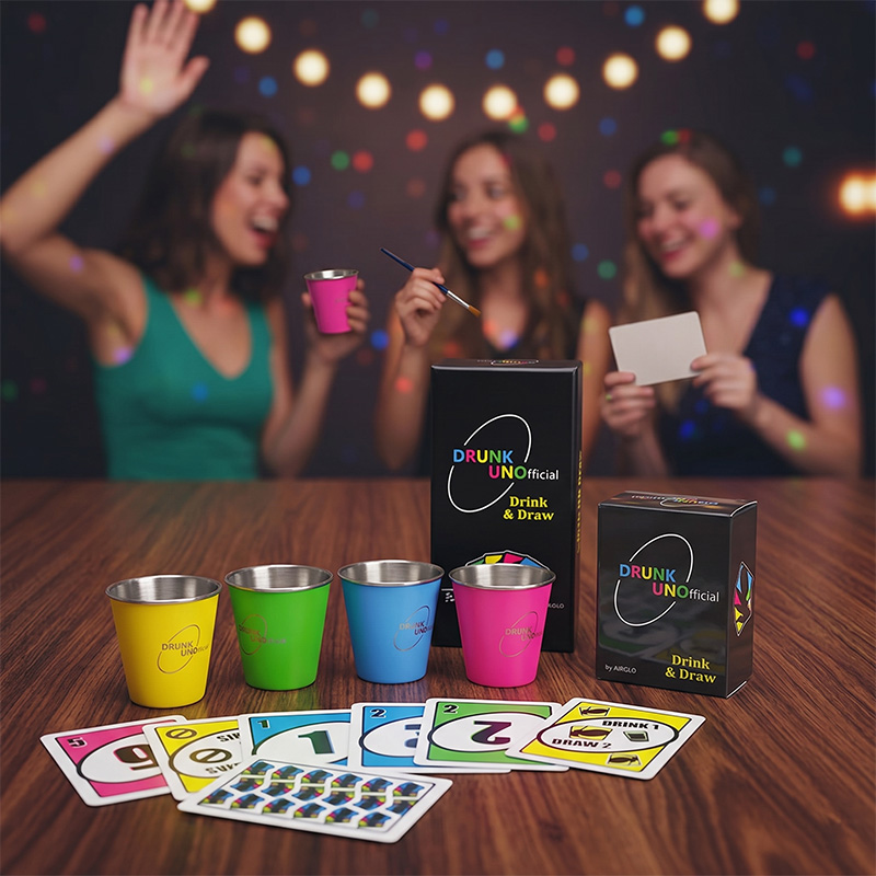 Brothersbox personalizado para adultos, juegos de mesa para beber con vasos de chupito.