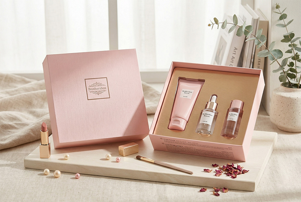 Custom Pink Skincare Packaging Gift Box
