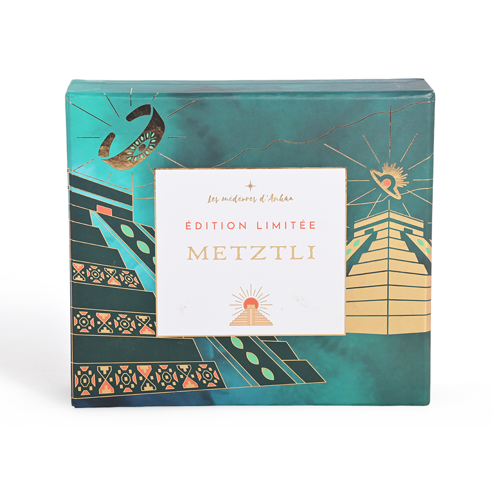 Custom pyramid-themed jewelry drawer gift box with metallic gold detailing by Brothersbox