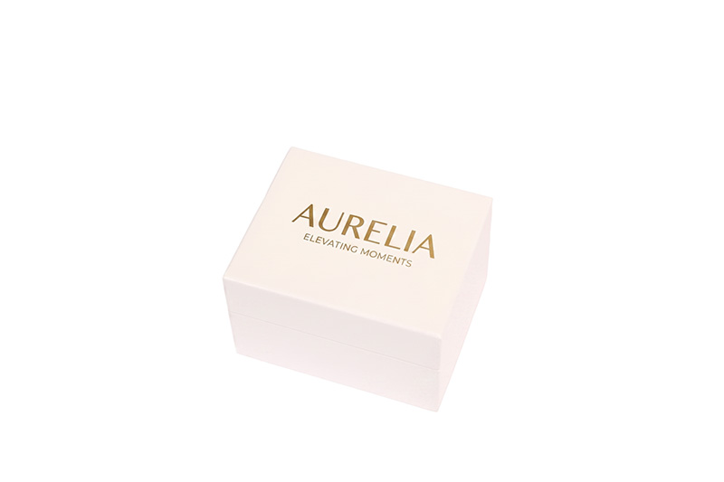 Smooth white finish on a premium two-slot watch packaging box