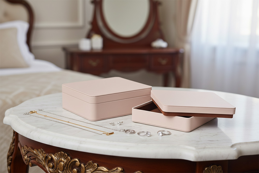Leder schmuck box