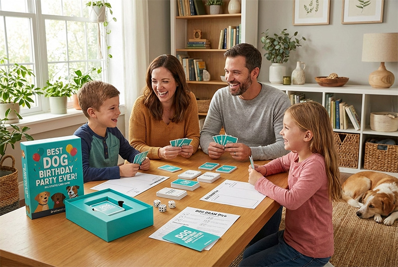 Multiplayer-Hunde kartenspiel für Familien spaß