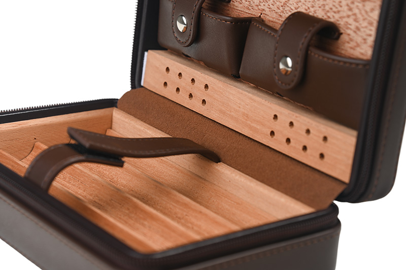 leather straps of leather cigar box