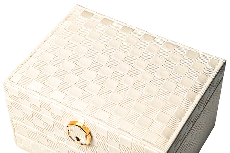woven pattern leather jewelry case
