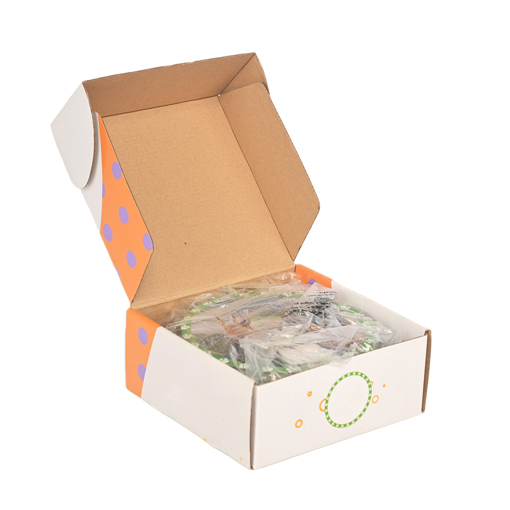 Customized educational card game box design showing mommy and baby animal themes.