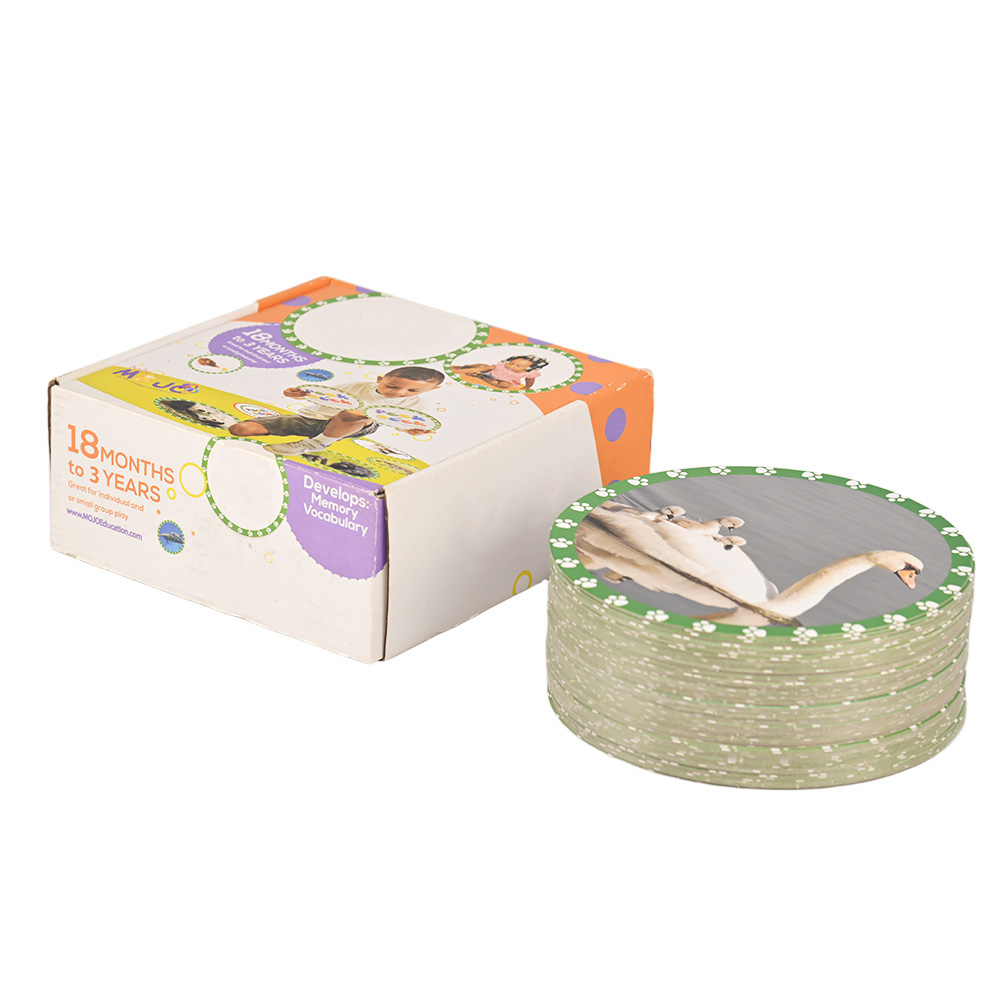 58 pieces of high-quality circular matching cards for memory and vocabulary development.