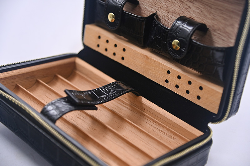 leather straps of leather cigar box