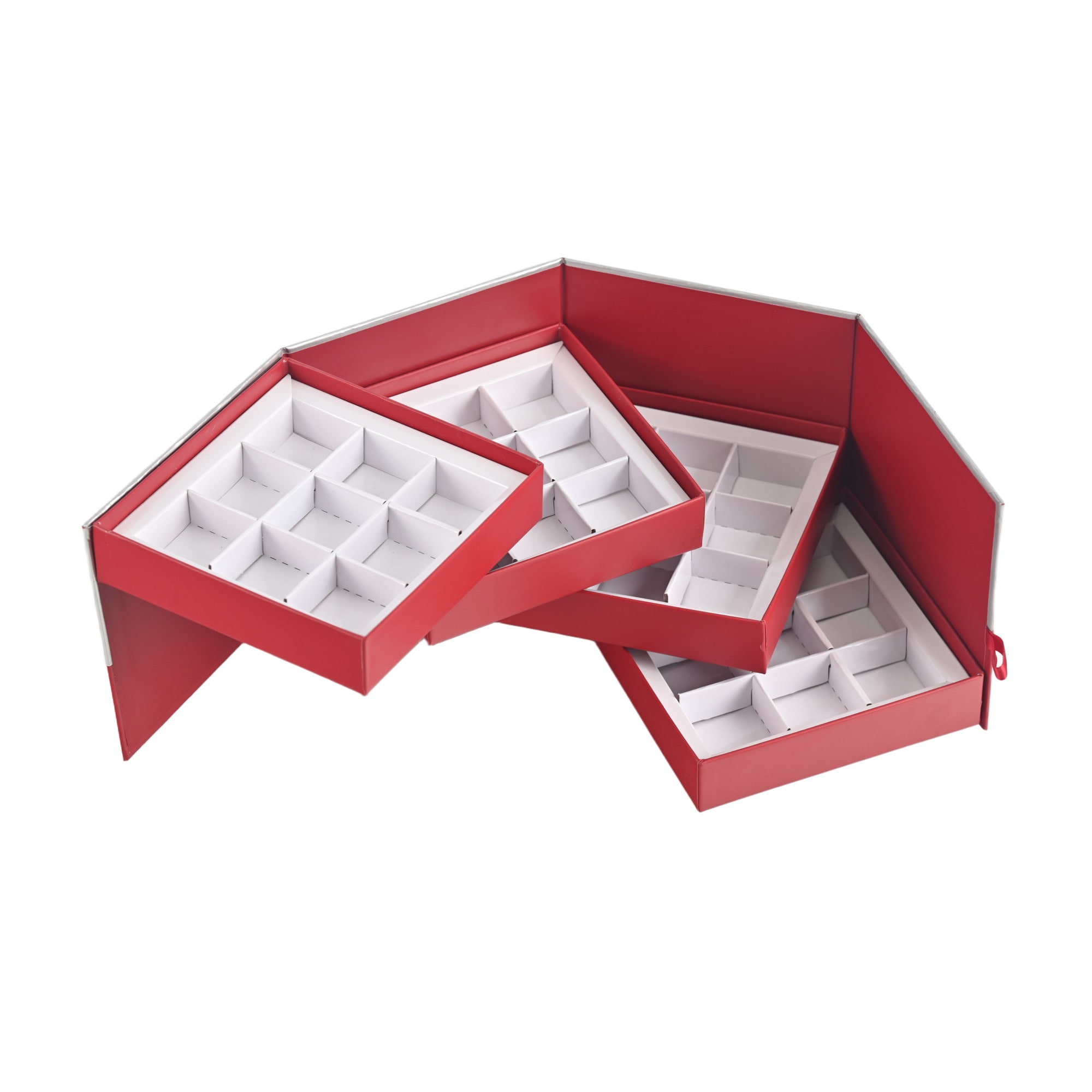 Elegant Red Multi-Tier Chocolate Gift Box Set