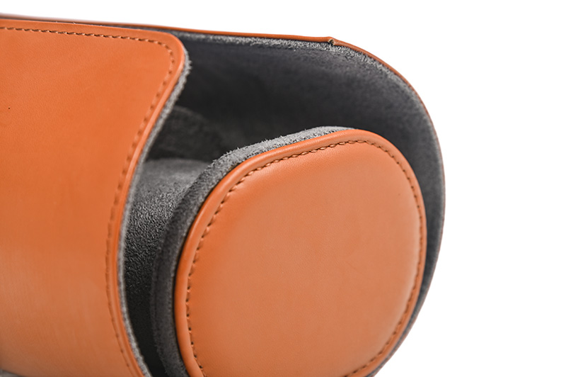 details of leather watch roll