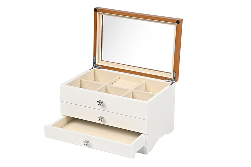 Schmucks cha tulle aus Holz mit Schubladen