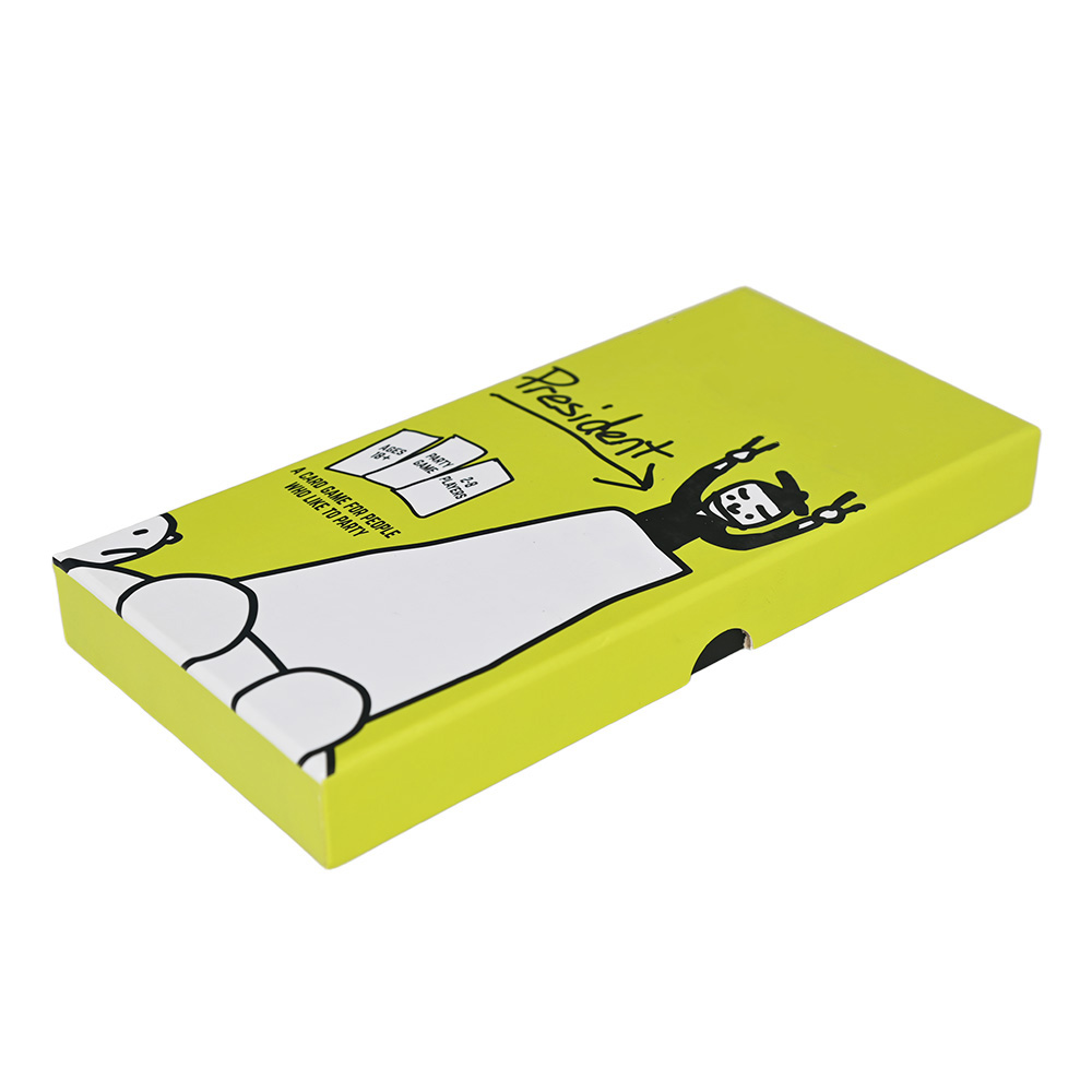 Caja de juego de tarjeta verde de neón impresa personalizada de alta calidad para juegos de fiesta.