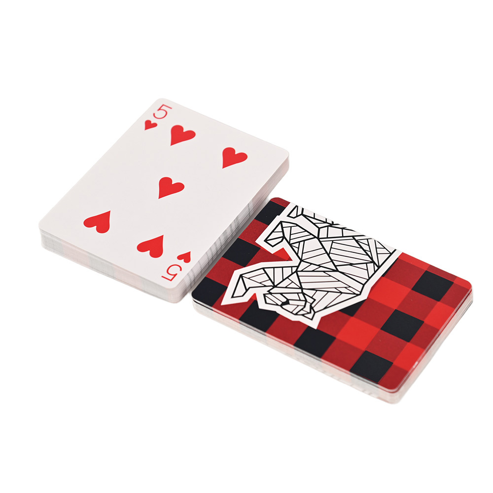 Full set of custom playing cards showing face cards and artistic card backs.