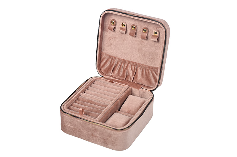 Tragbare samt schmuck box