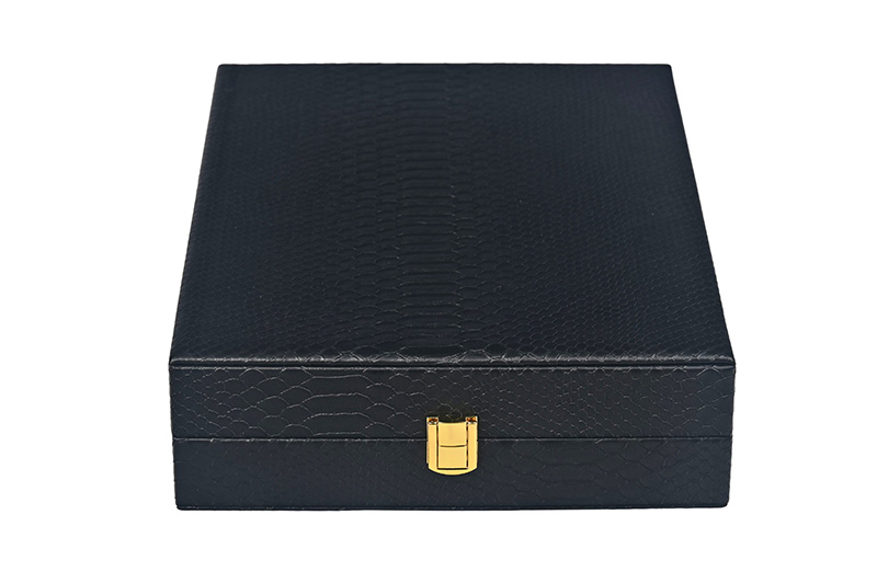 black leather jewelry box