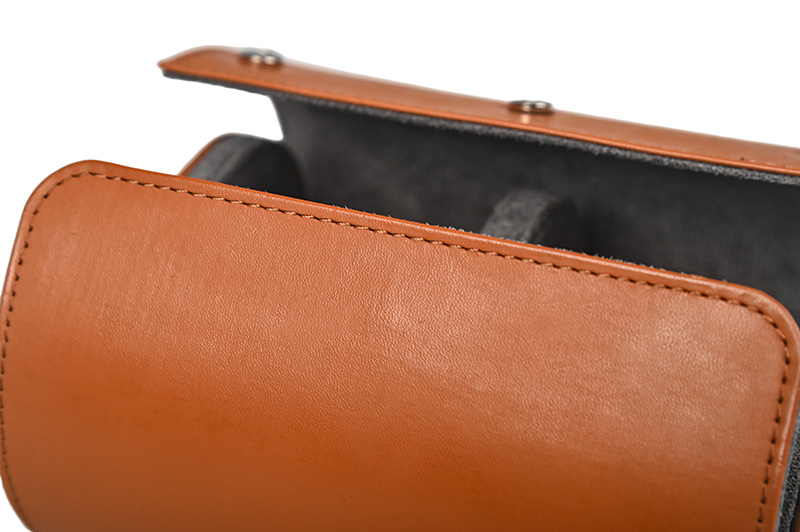 details of leather watch roll