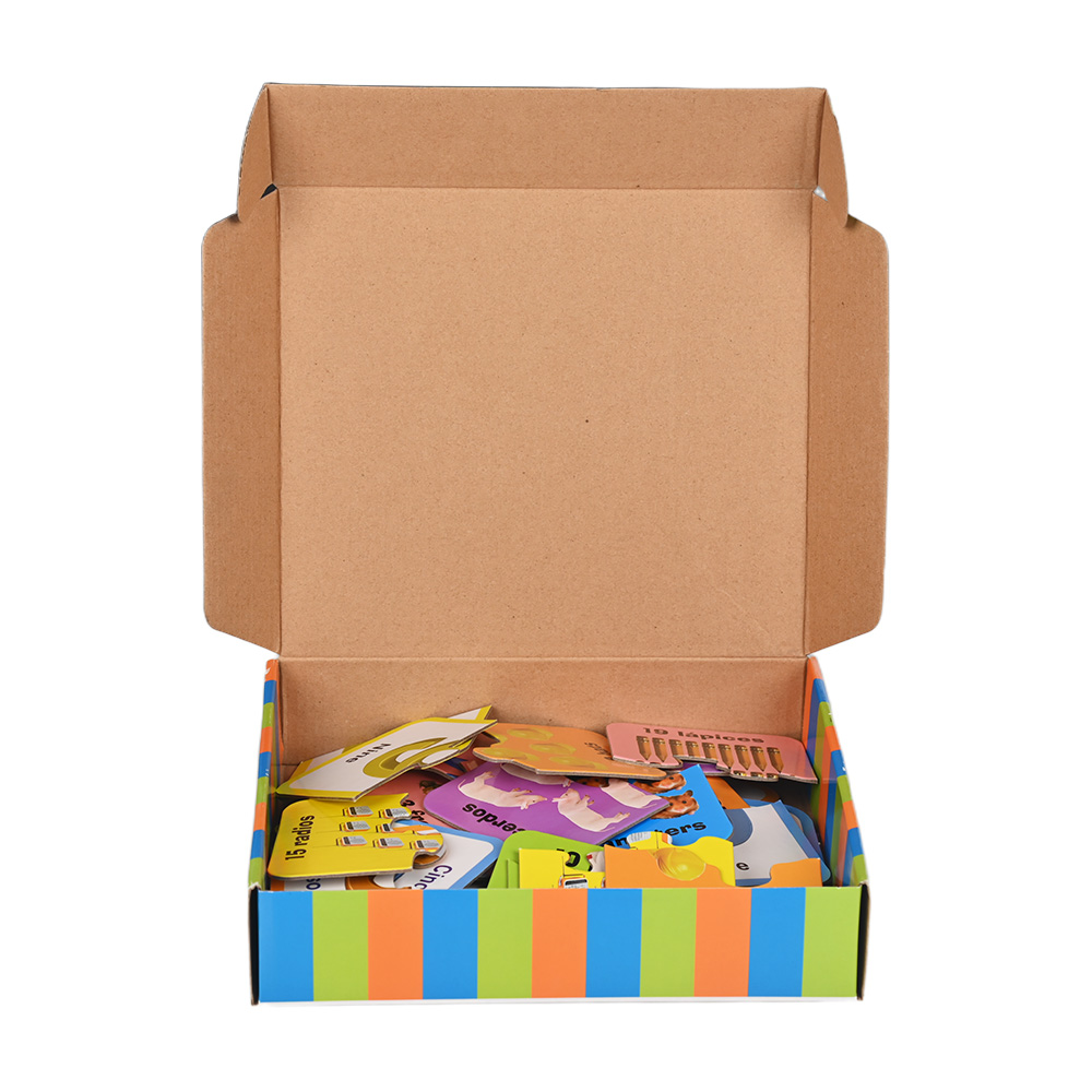 Stack of colorful 2-piece number matching puzzles for classroom