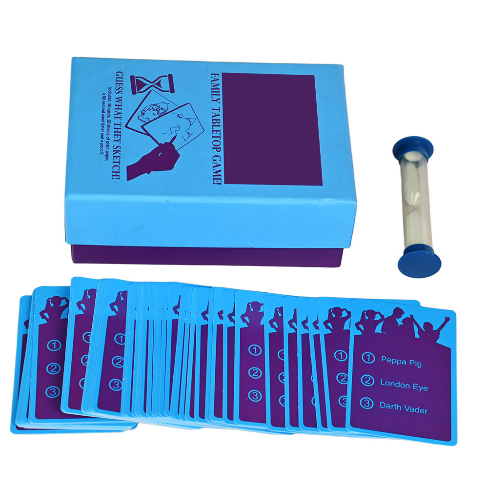 High-quality rigid two-piece gift box packaging for custom drawing board game.