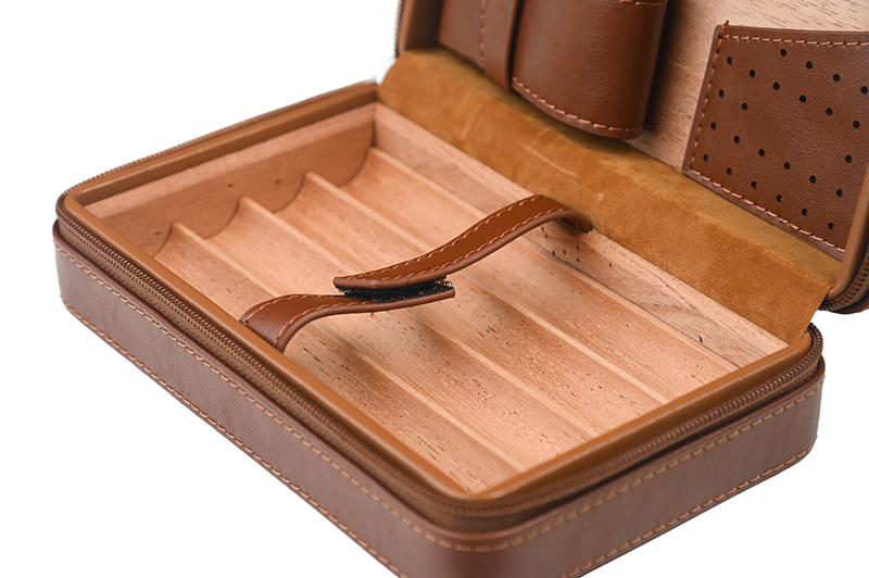 leather straps of leather cigar box