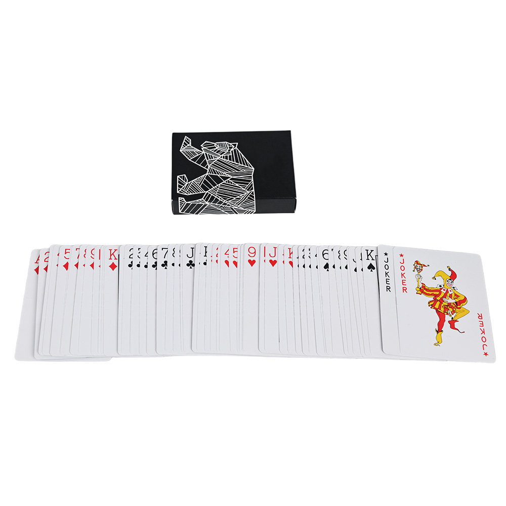 Full deck spread of customized design playing cards for campers by Brothersbox factory.