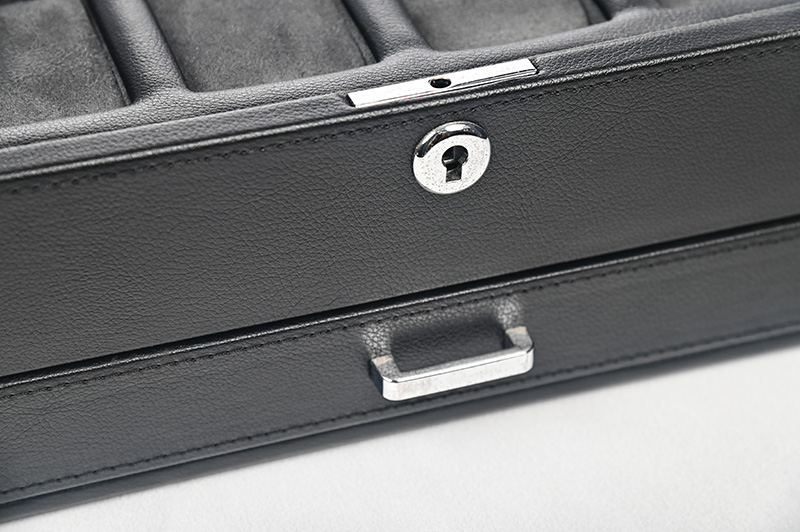 details of leather watch case