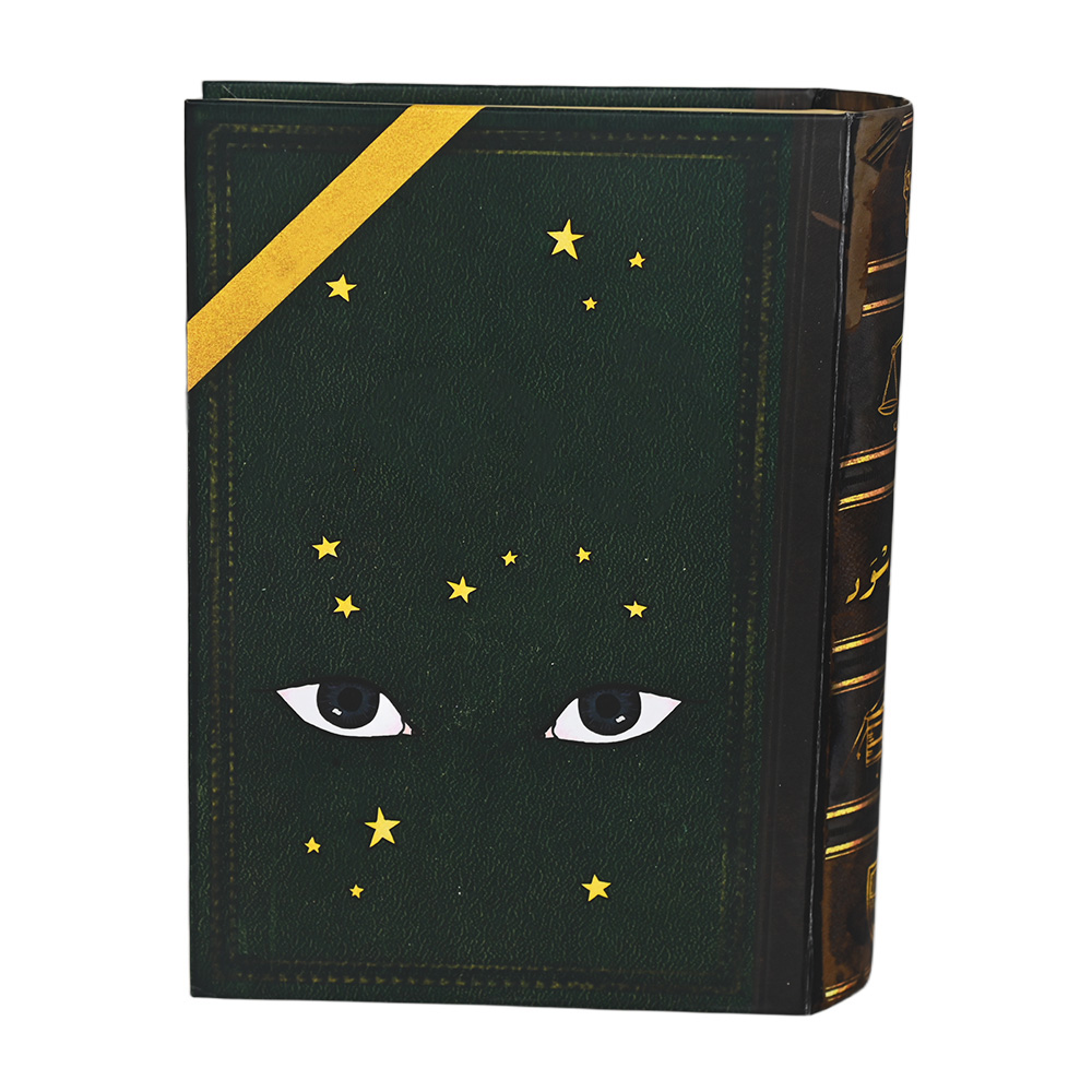 Creative book-style storage box for mystery card games.