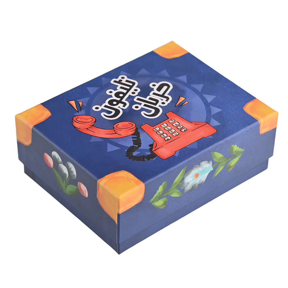 Variety of vintage telephone illustrations on custom round playing cards for party games.