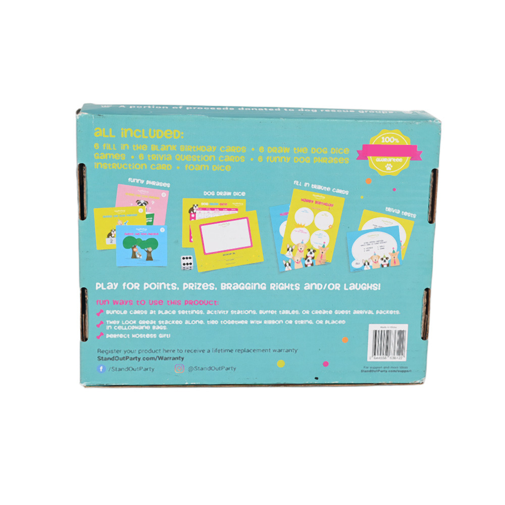 Kompaktes und tragbares Geschenk box design für kleine Partys und Versammlungen zum Thema Haustiere.