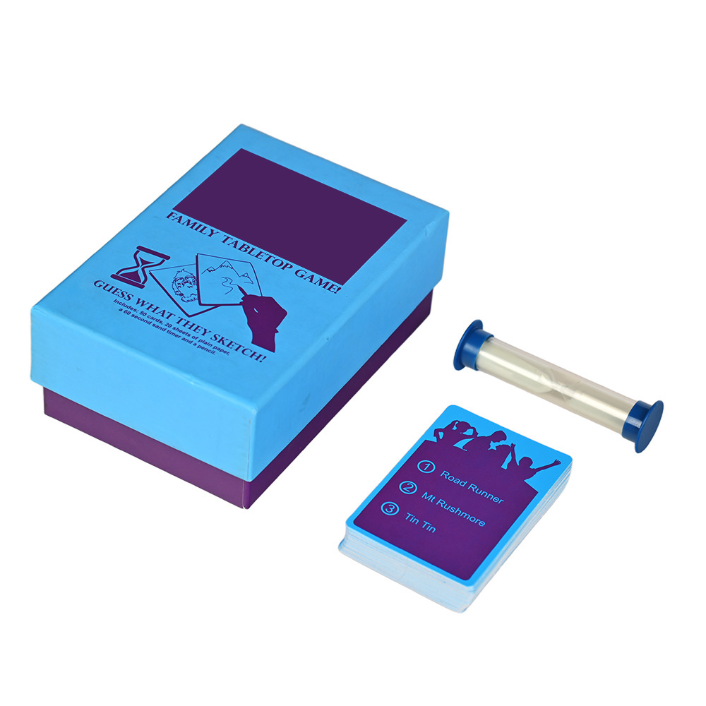 High-quality rigid two-piece gift box packaging for custom drawing board game.