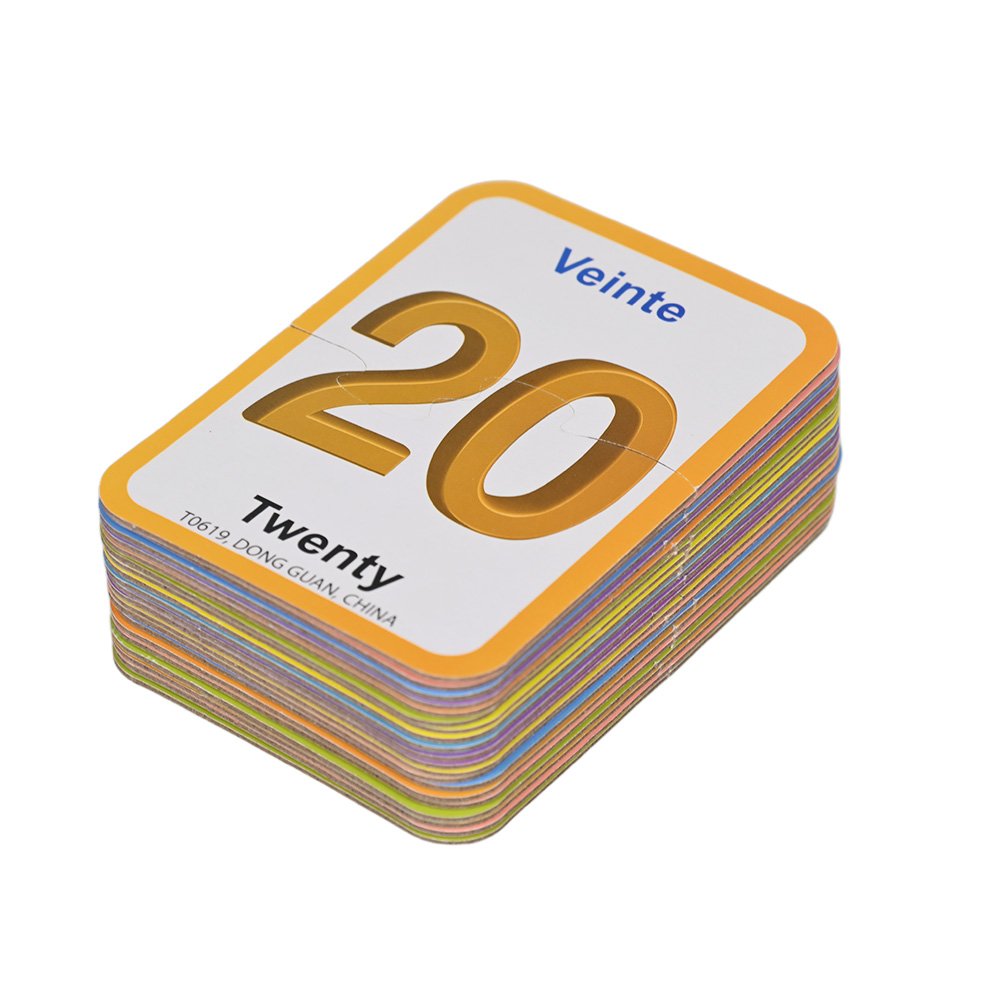 Custom printed educational puzzle cards for numbers 1 to 20