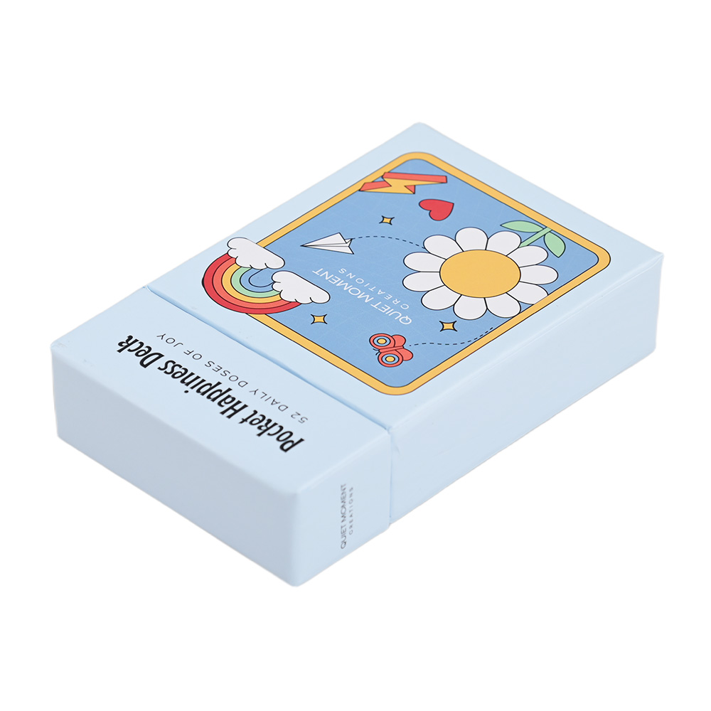 Tarjetas de afirmación de estilo de ilustración dibujado a mano para niños en una caja de papel premium.