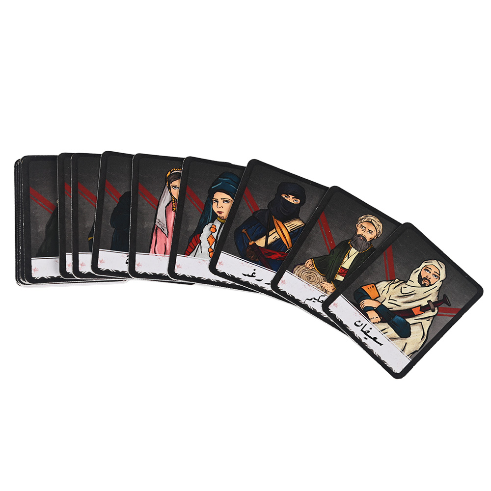 Matte finish card game cards with Middle Eastern theme illustrations.
