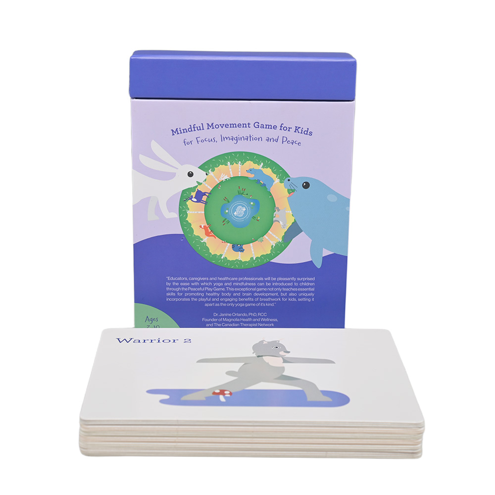 بطاقات فلاش مخصصة مطبوعة للحركة الواعية للأطفال في صندوق ثنية ممتاز.