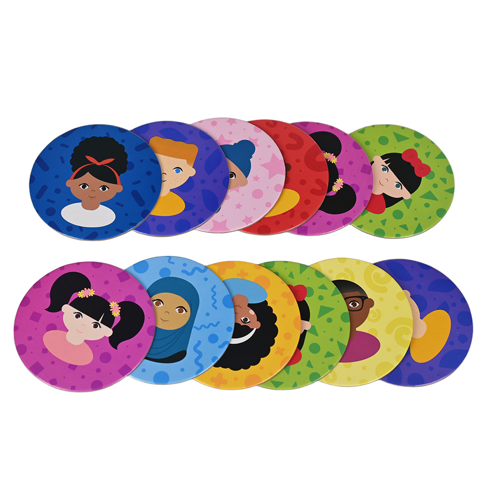 24 pièces de cartes flash en carton rond épais pour les tout-petits.