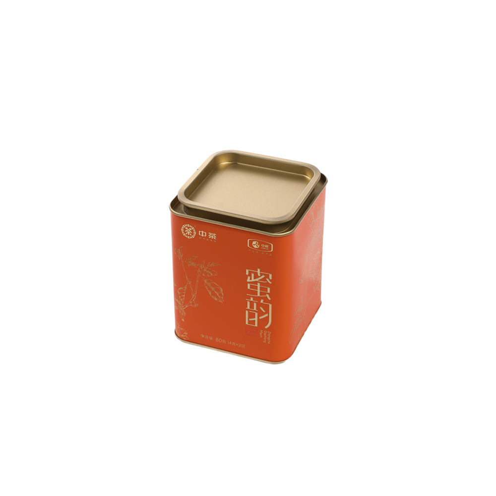 Boîtes d'emballage de thé carrées avec finition or métallique par Brothersbox.