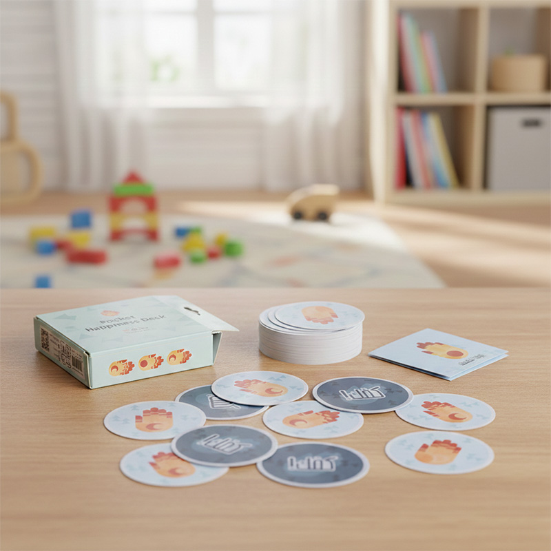 Rothers box individuell bedrucktes arabisches Muster erkennungs kartenspiel mit hellblauer Verpackungs box.