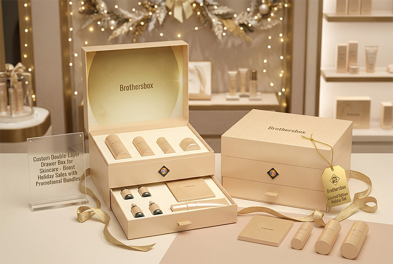 Custom Double-Layer Drawer Box for Skincare Gift Sets