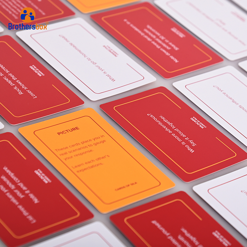 Close-up of perspective and wildcard prompt cards for deep romantic conversations.