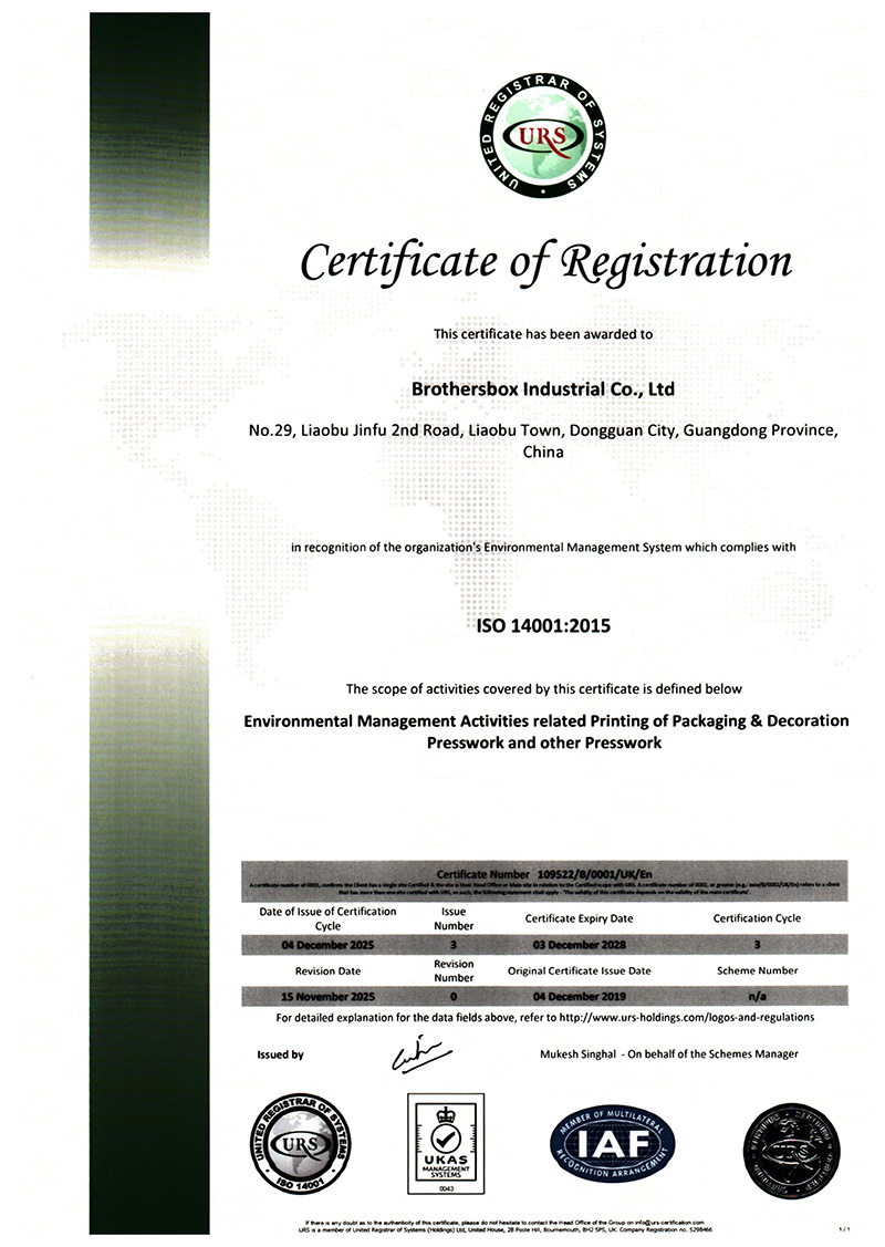 ISO 14001:2015 zertifiziert