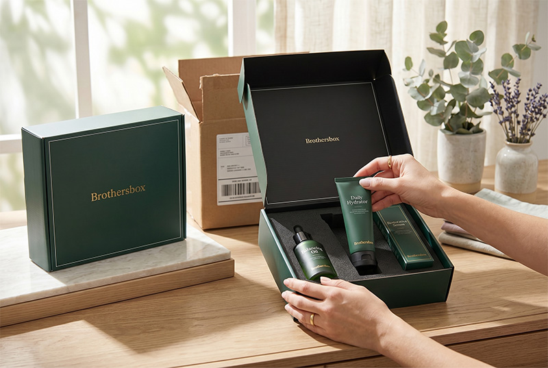 Dark Green Beauty Subscription Mailer Boxes
