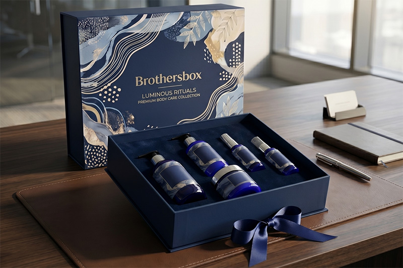 Navy Blue Body Lotion Gift Box for Corporate Gifting