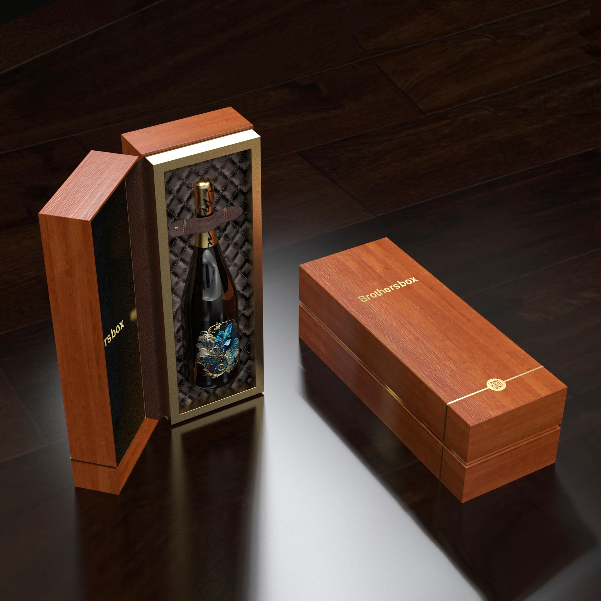 Elegant Wooden Wine Gift Box