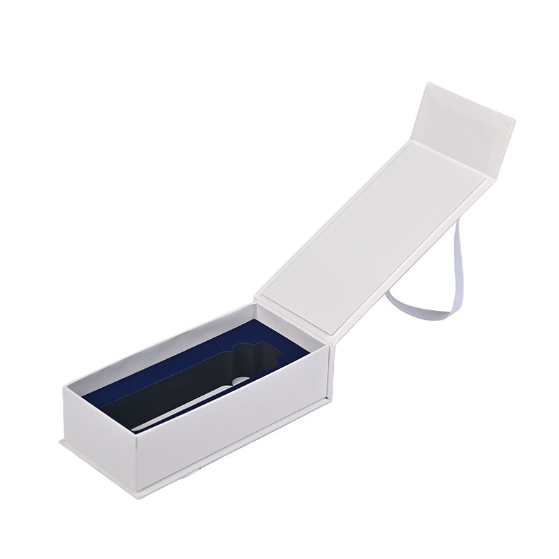 White matte finish luxury wine packaging box with customized interior.