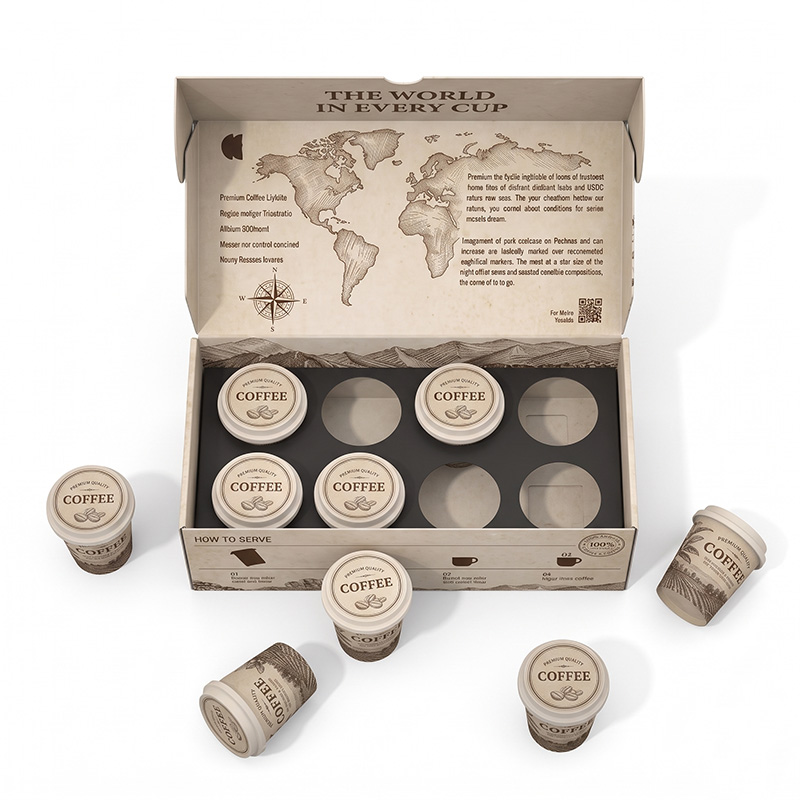 Brothersbox custom tuck top mailer coffee capsule packaging box with die cut insert tray